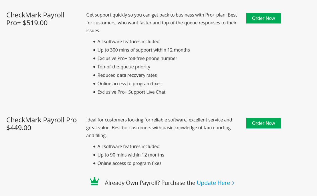 checkmark-payroll pricing