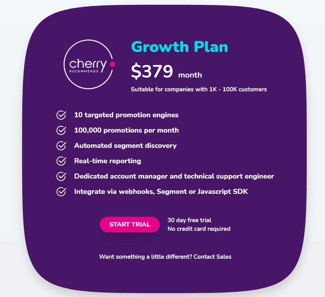 Cherry Recommends pricing