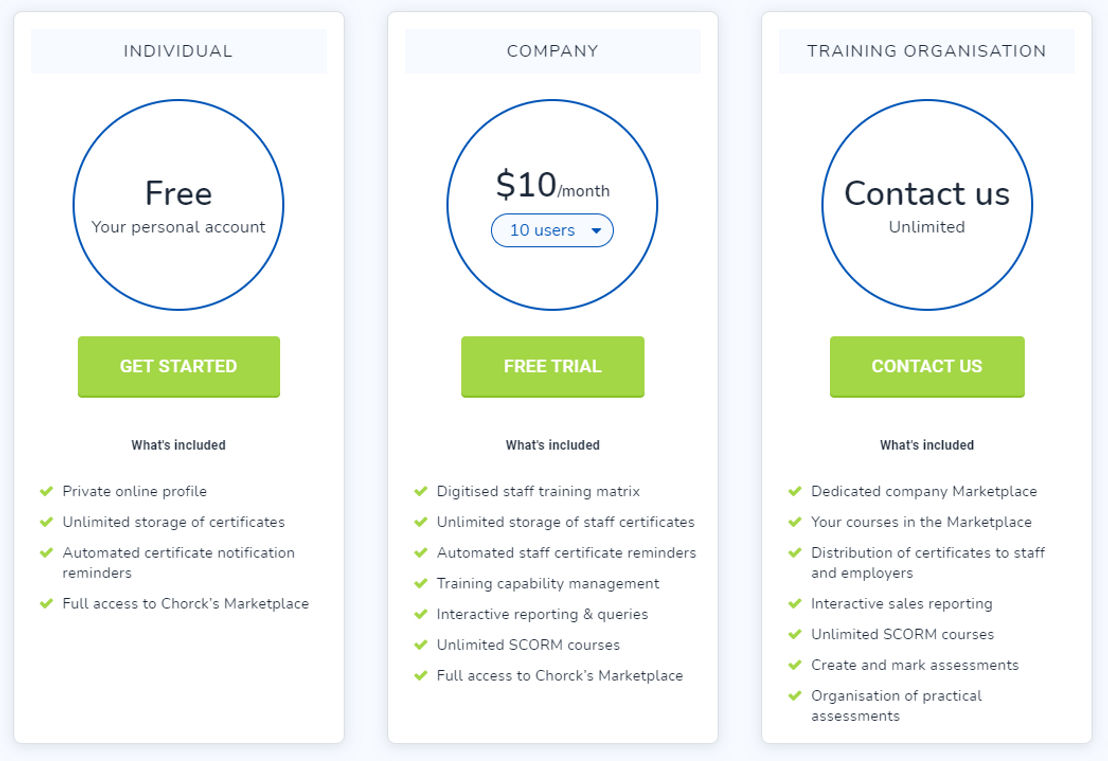 chorck pricing