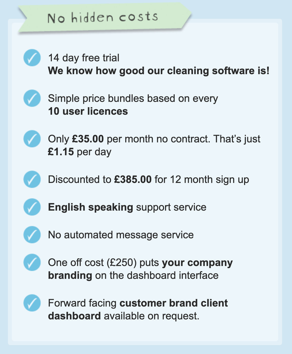 Cleansure pricing