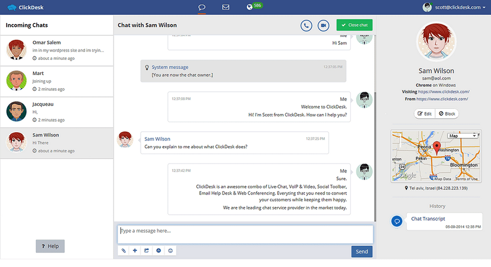 Live Chat screenshot