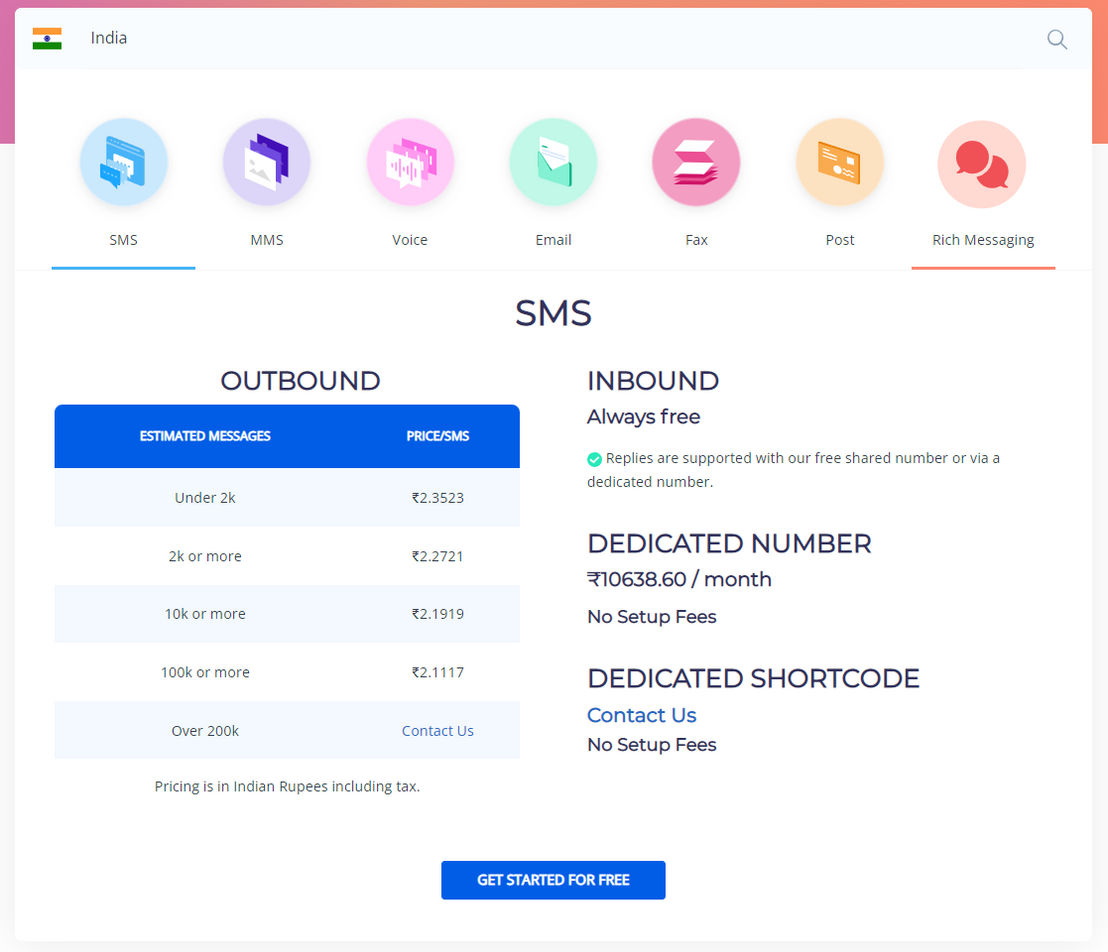 clicksend pricing