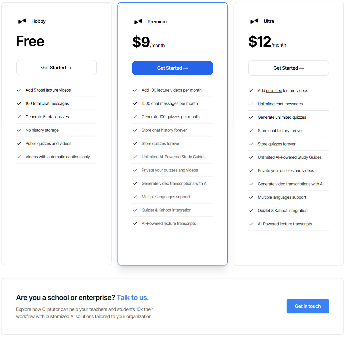 Cliptutor pricing