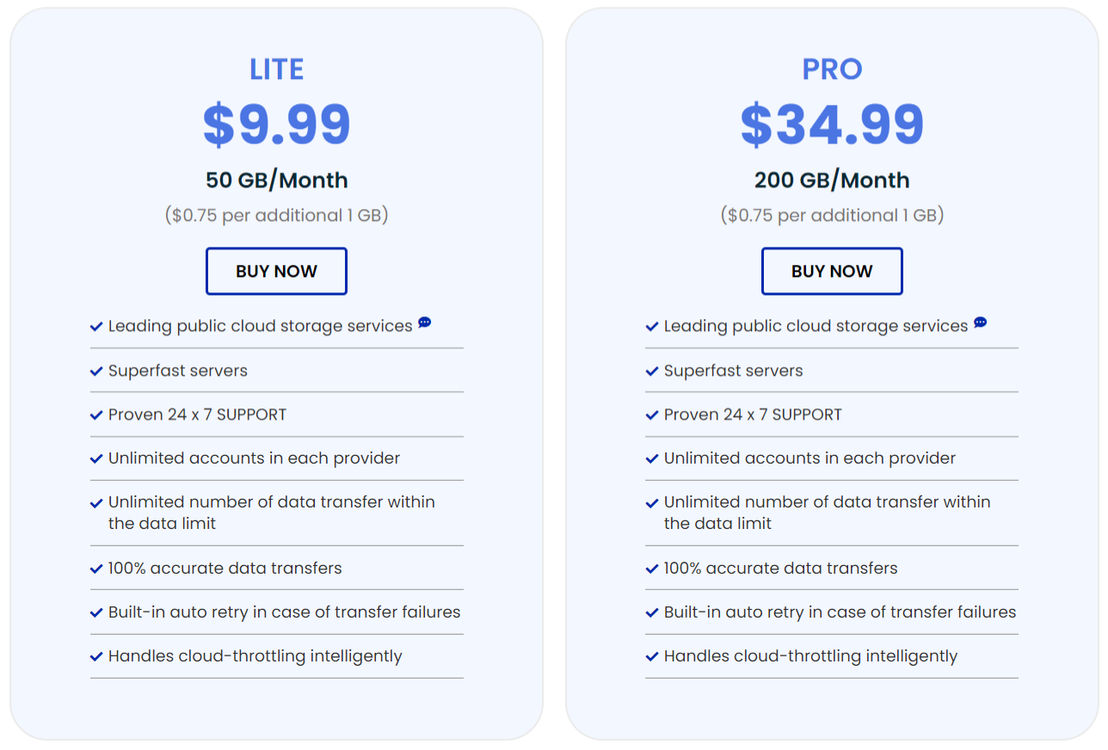 CloudFuze pricing