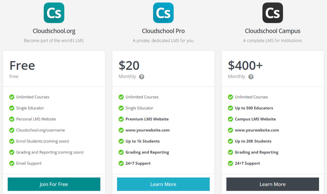 cloudschool pricing