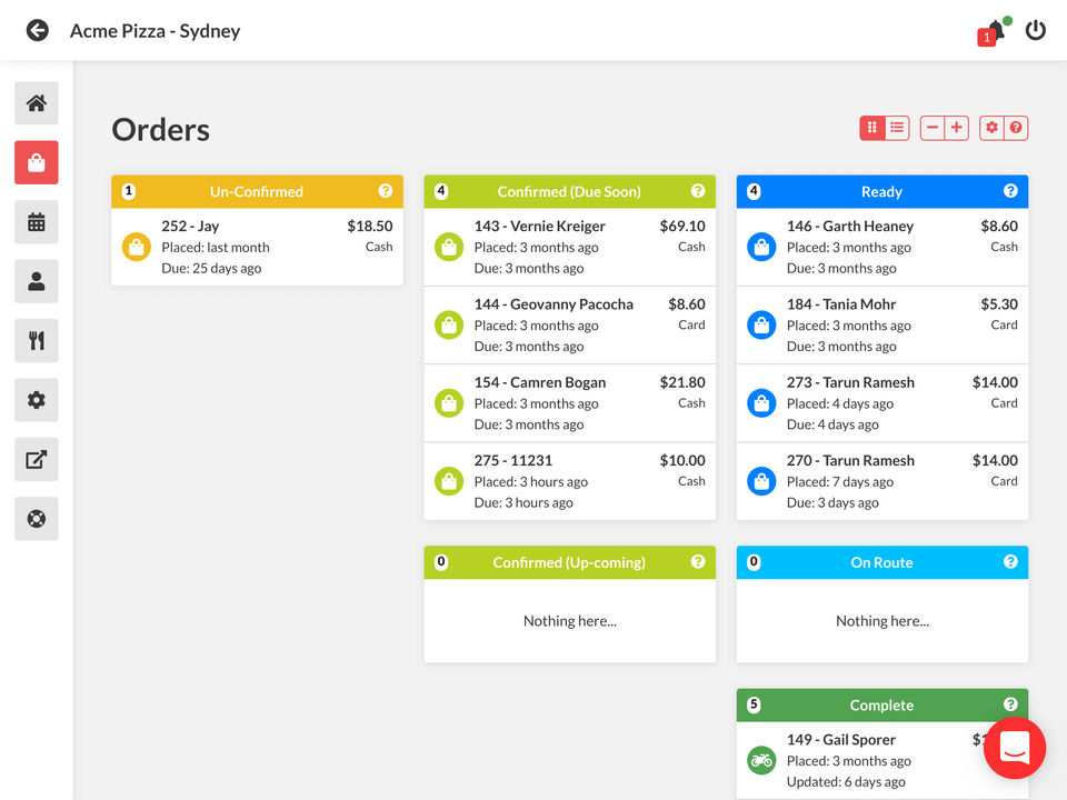 Admin order management