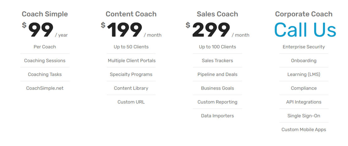 Coach Simple pricing