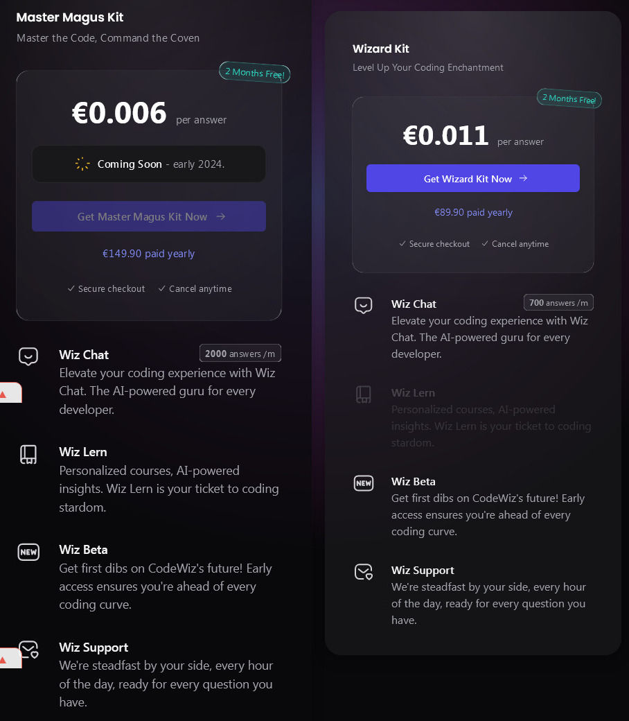 CodeWiz pricing