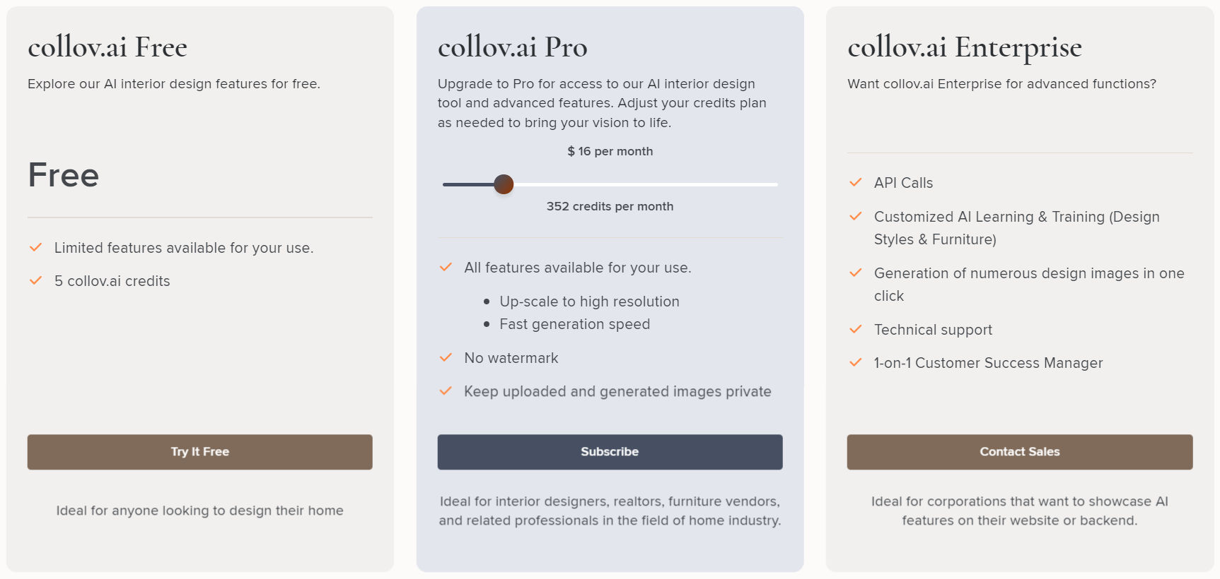 Collov.ai pricing