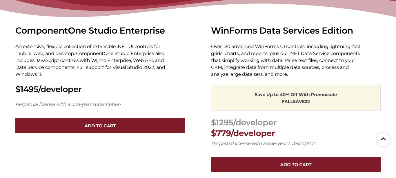 ComponentOne pricing