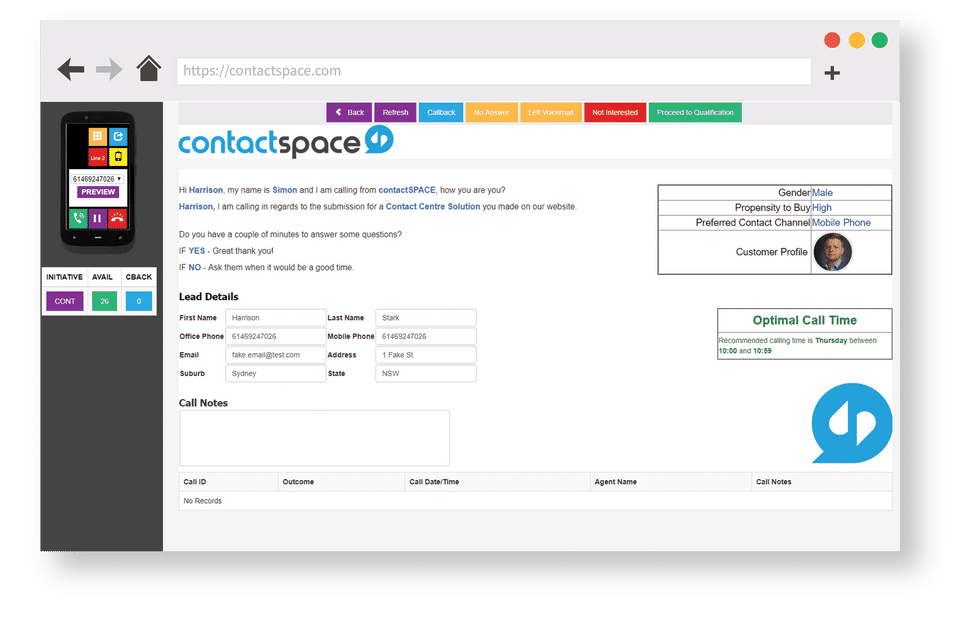 contactSPACE screenshot 1