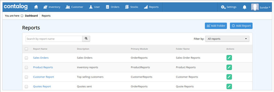 Contalog screenshot: Contalog's reports can give users insight into their best performing products, average order values, user preferences, and  buying behaviors