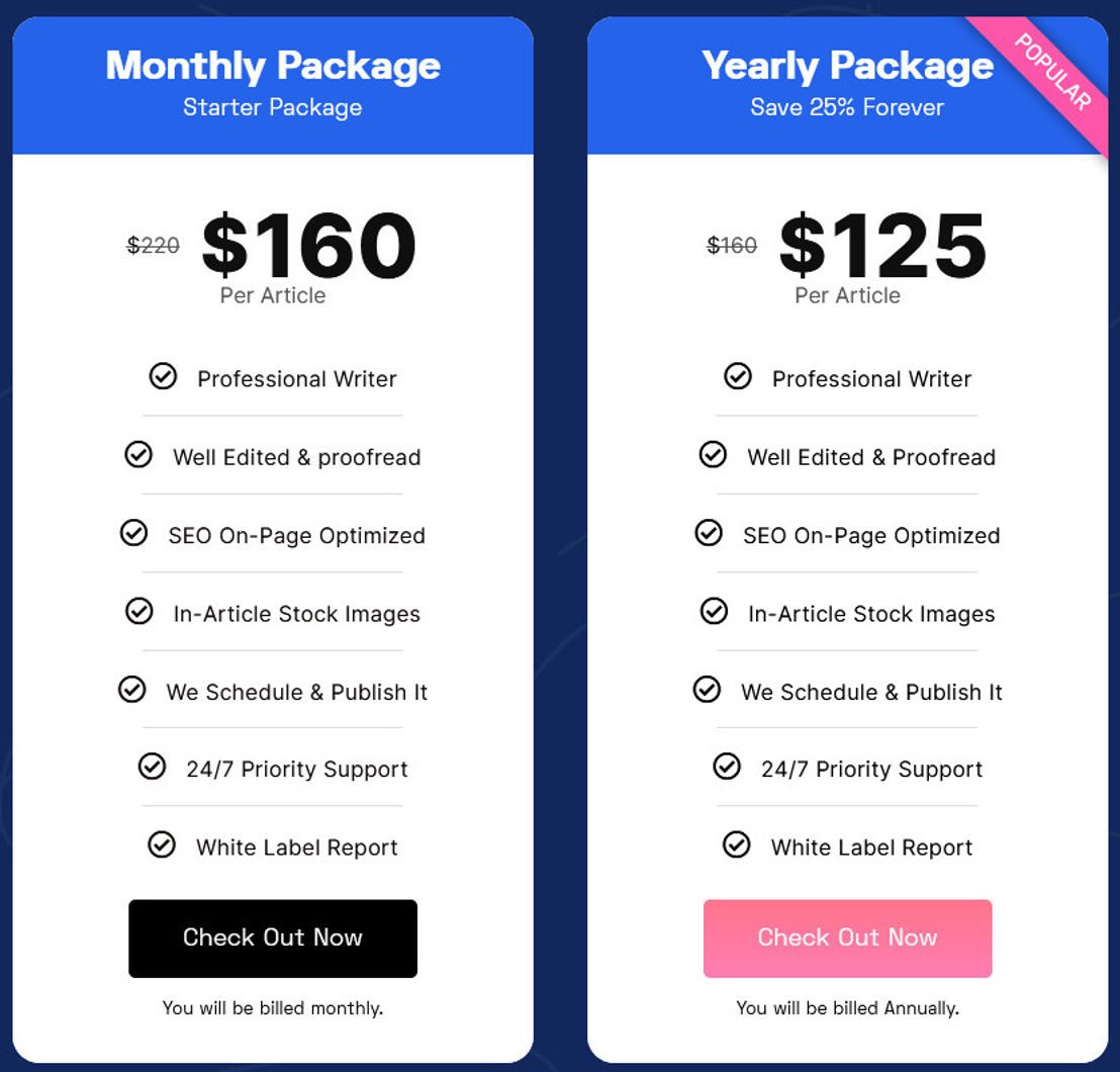 ContentPro pricing