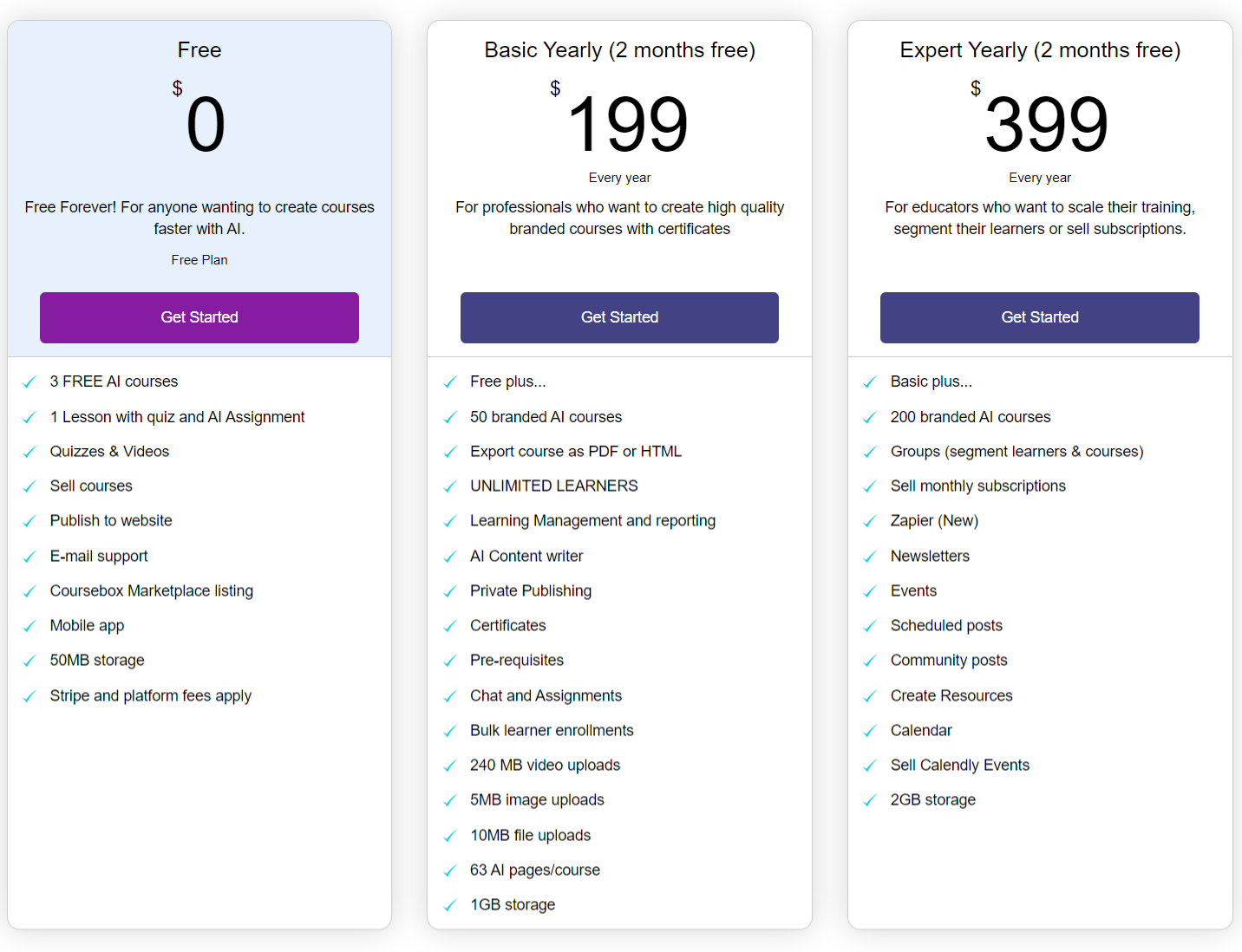 Coursebox pricing