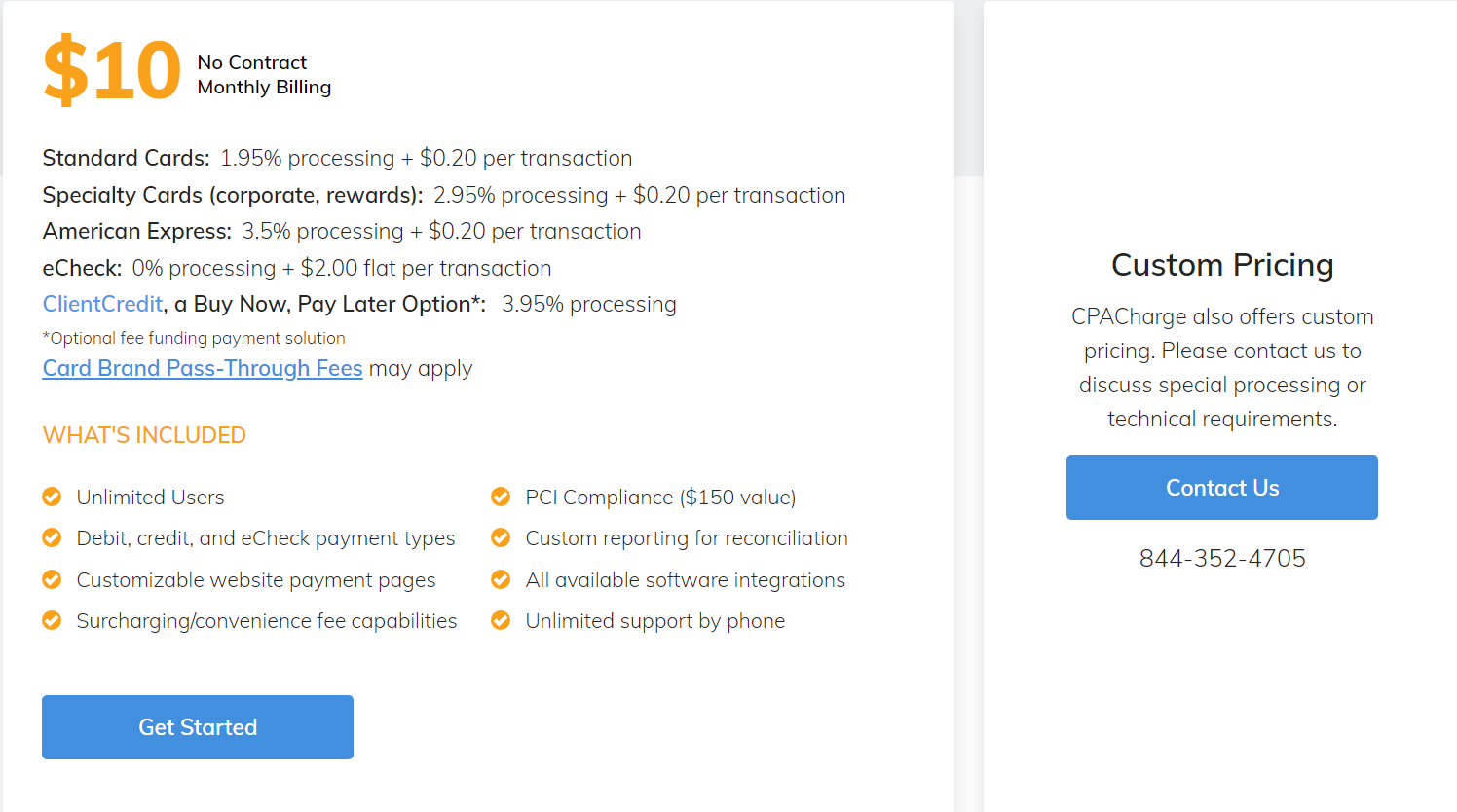 CPACharge pricing