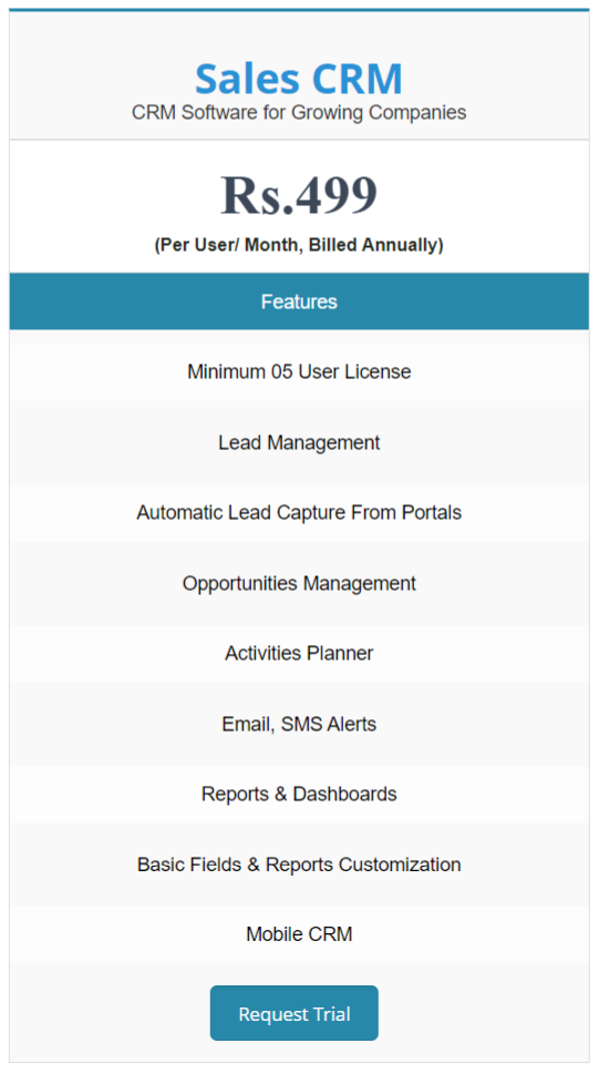 Cratio CRM pricing