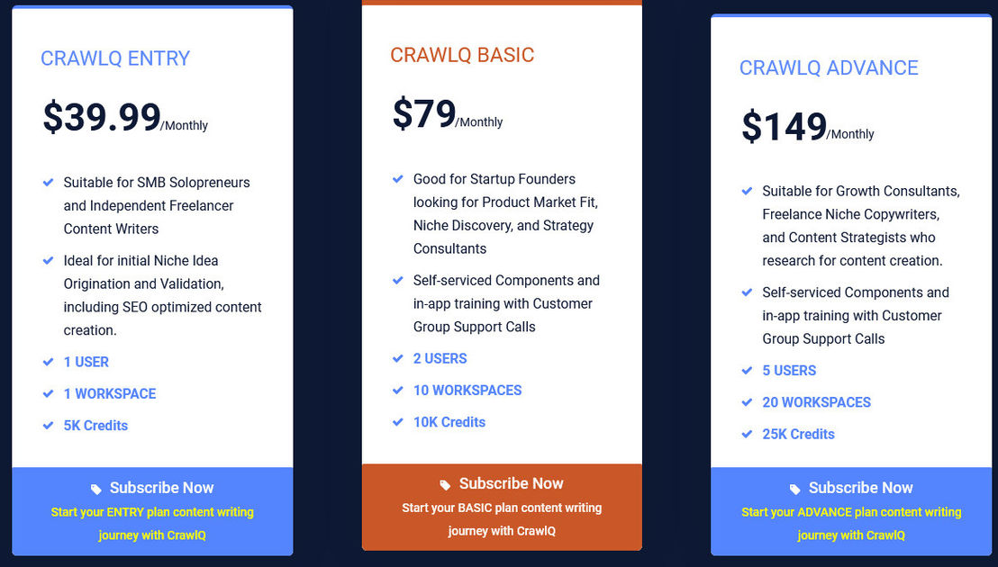 CrawlQ pricing