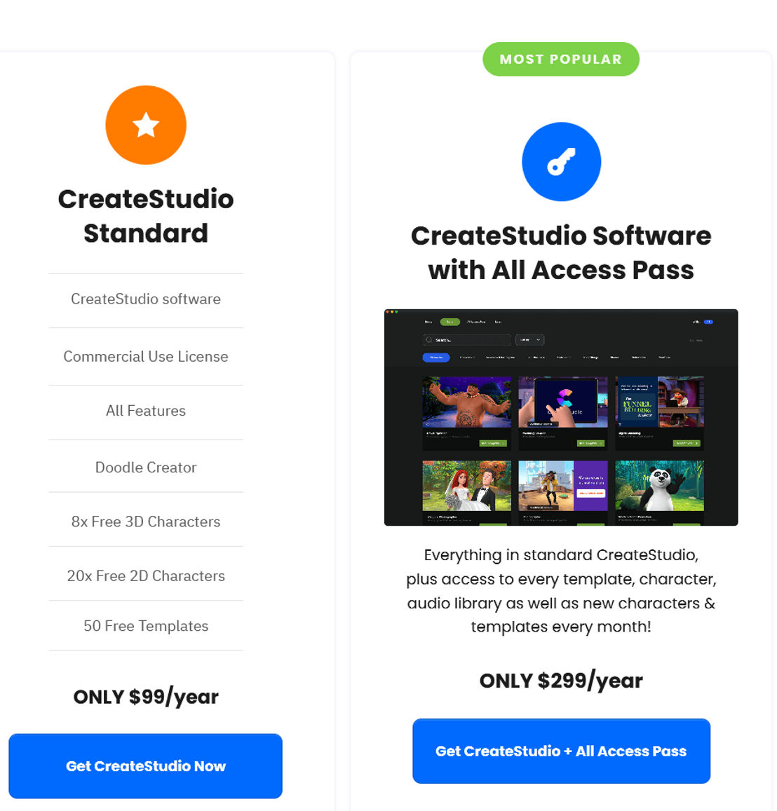 Create Studio pricing