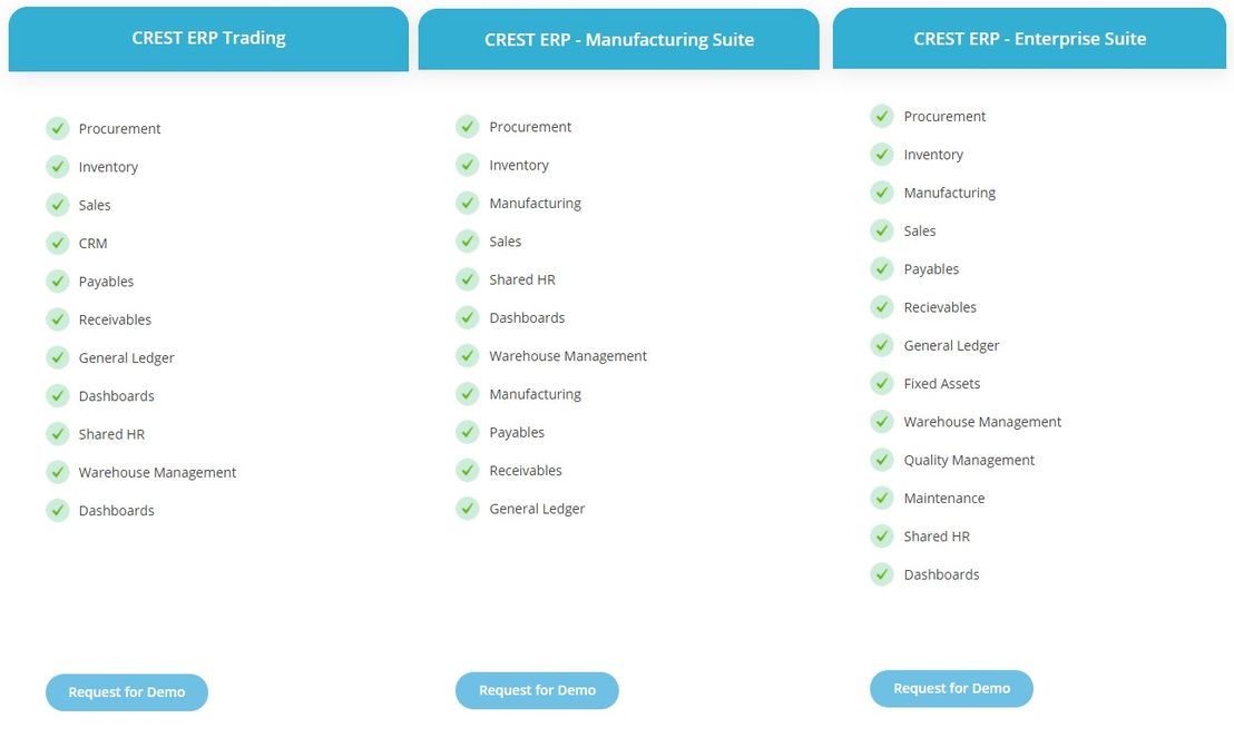 crest-erp pricing