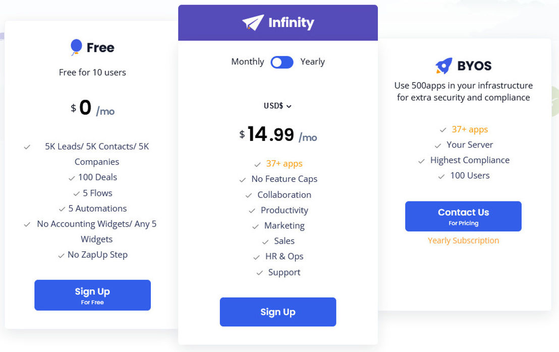 CRM.io by 500apps pricing