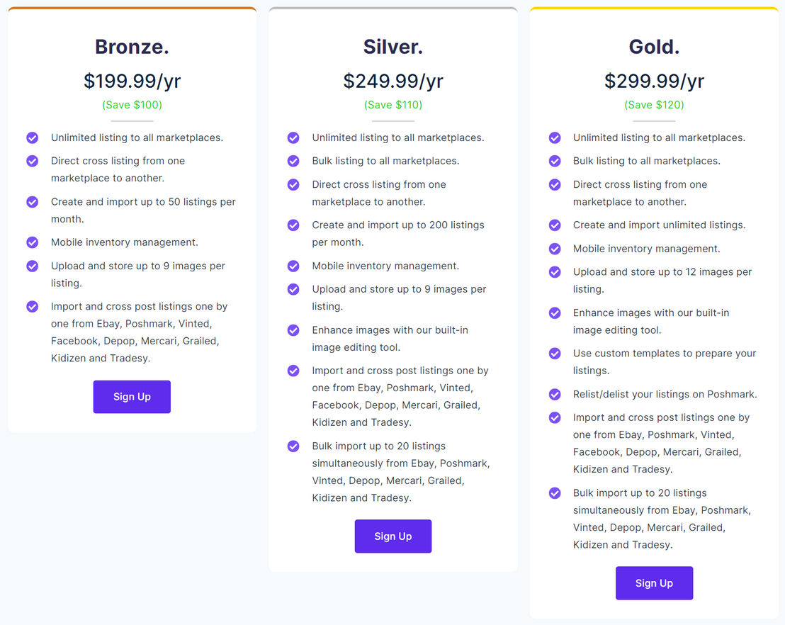 Crosslist pricing