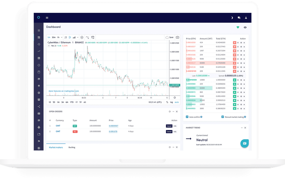 Cryptohopper : Dashboard screenshot