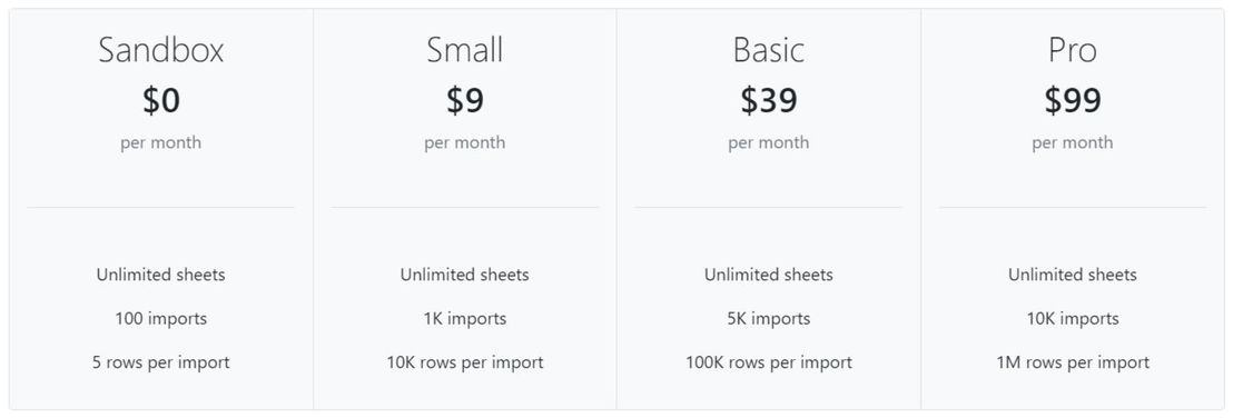 CSVBox pricing