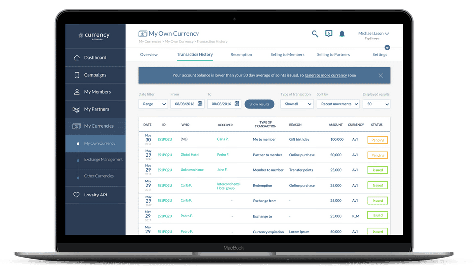 Currency Alliance Portal