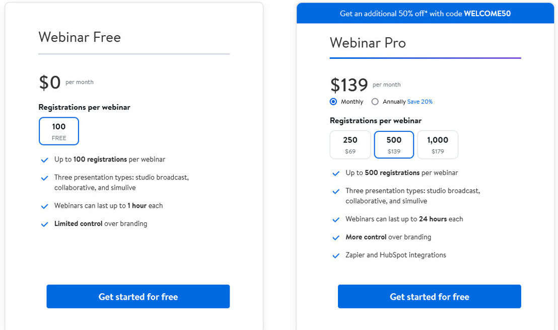 Cvent Webinar Plus pricing