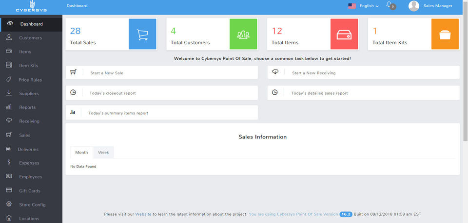 Cybersys : Dashboard screenshot