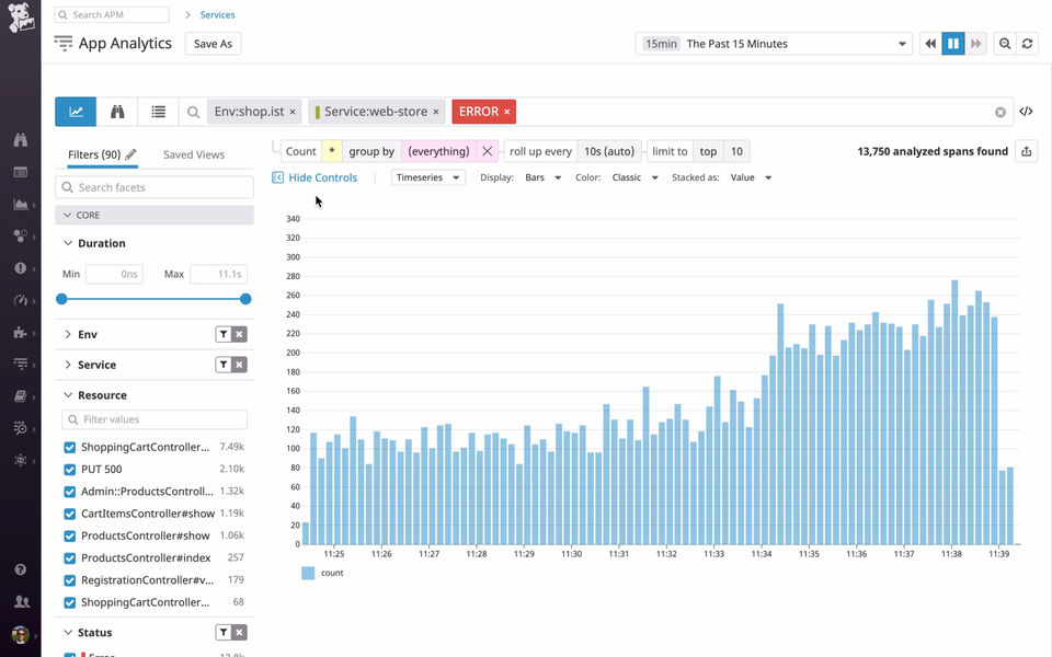 Datadog APM screenshot