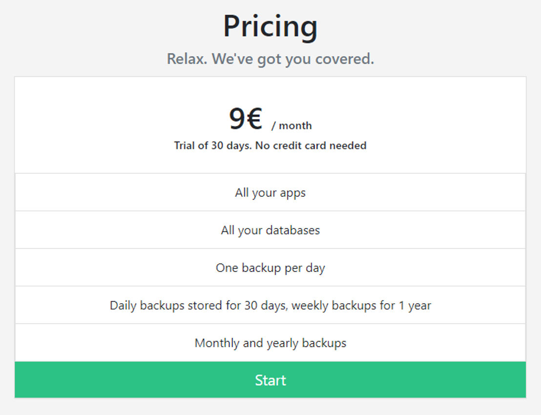 db-backups pricing