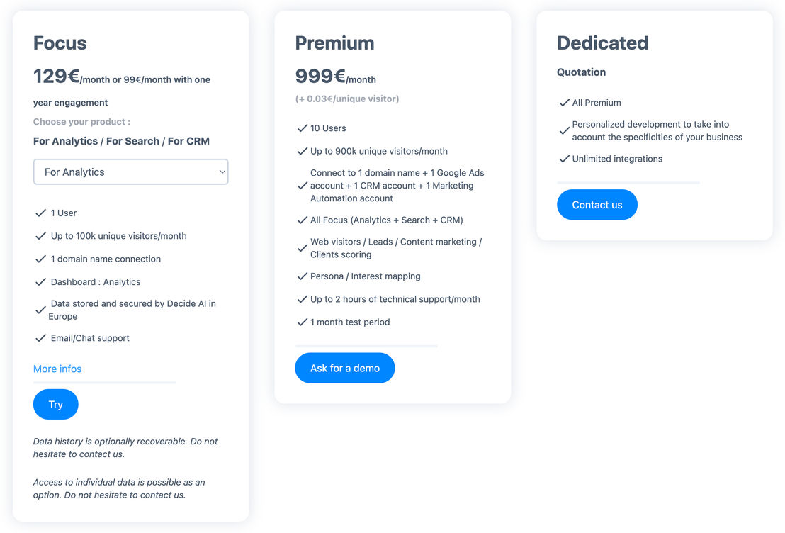 decide-ai pricing