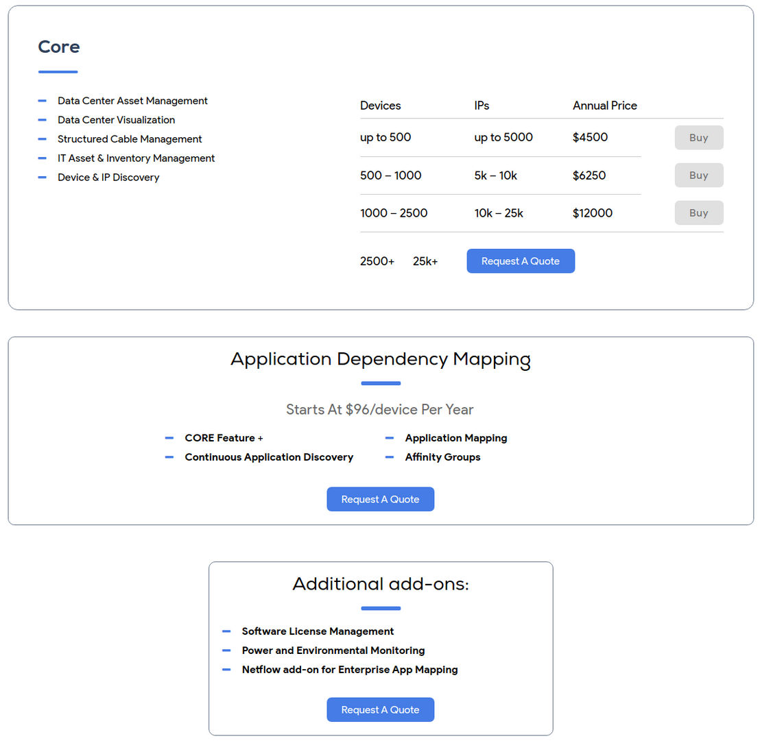 Device42 pricing