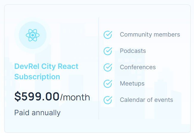 DevRel City pricing