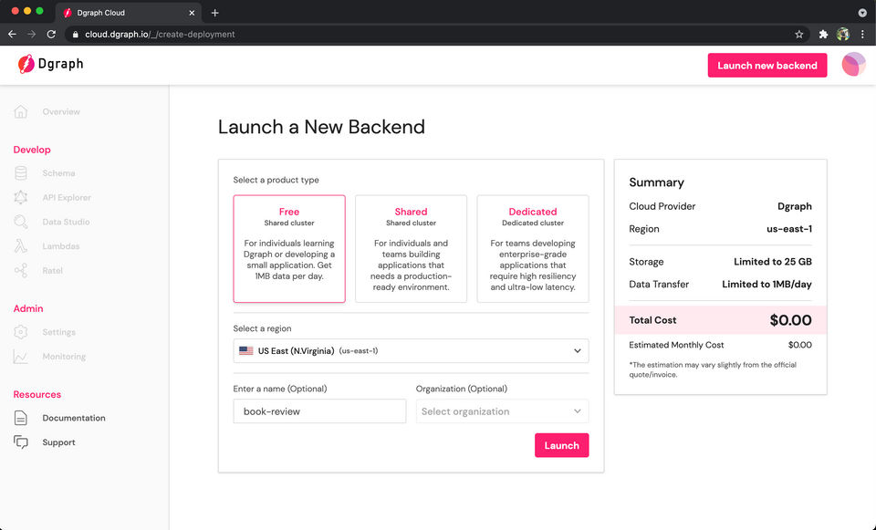 Launch backend