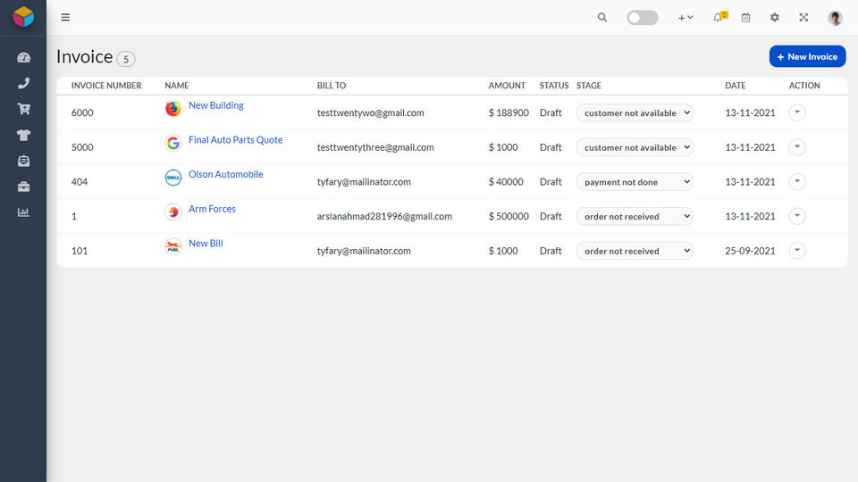 Invoice Management screenshot