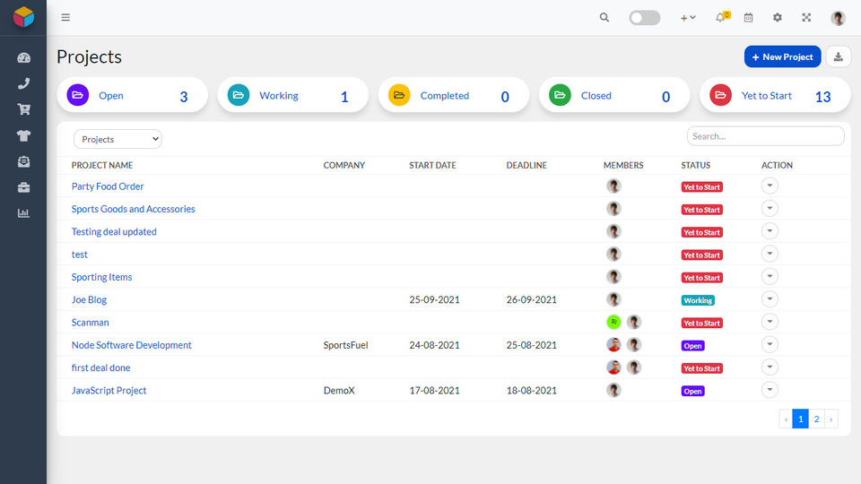 Project Management screenshot