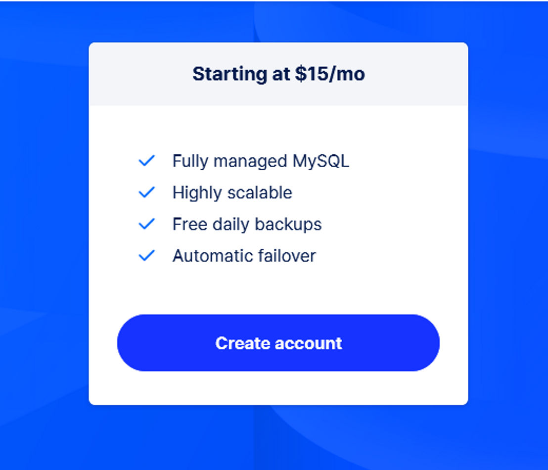 digitalocean-mysql pricing