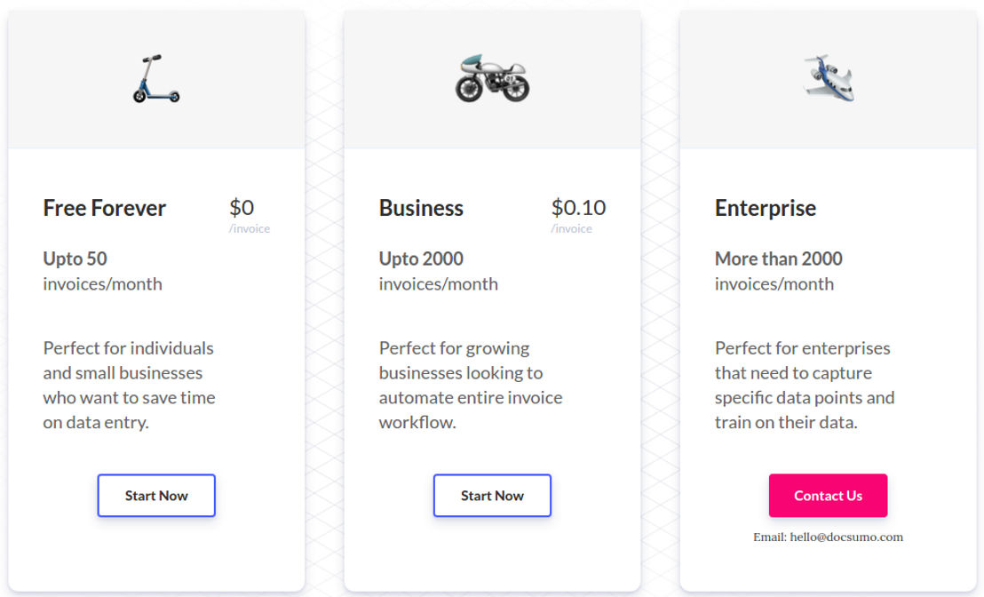 Docsumo pricing