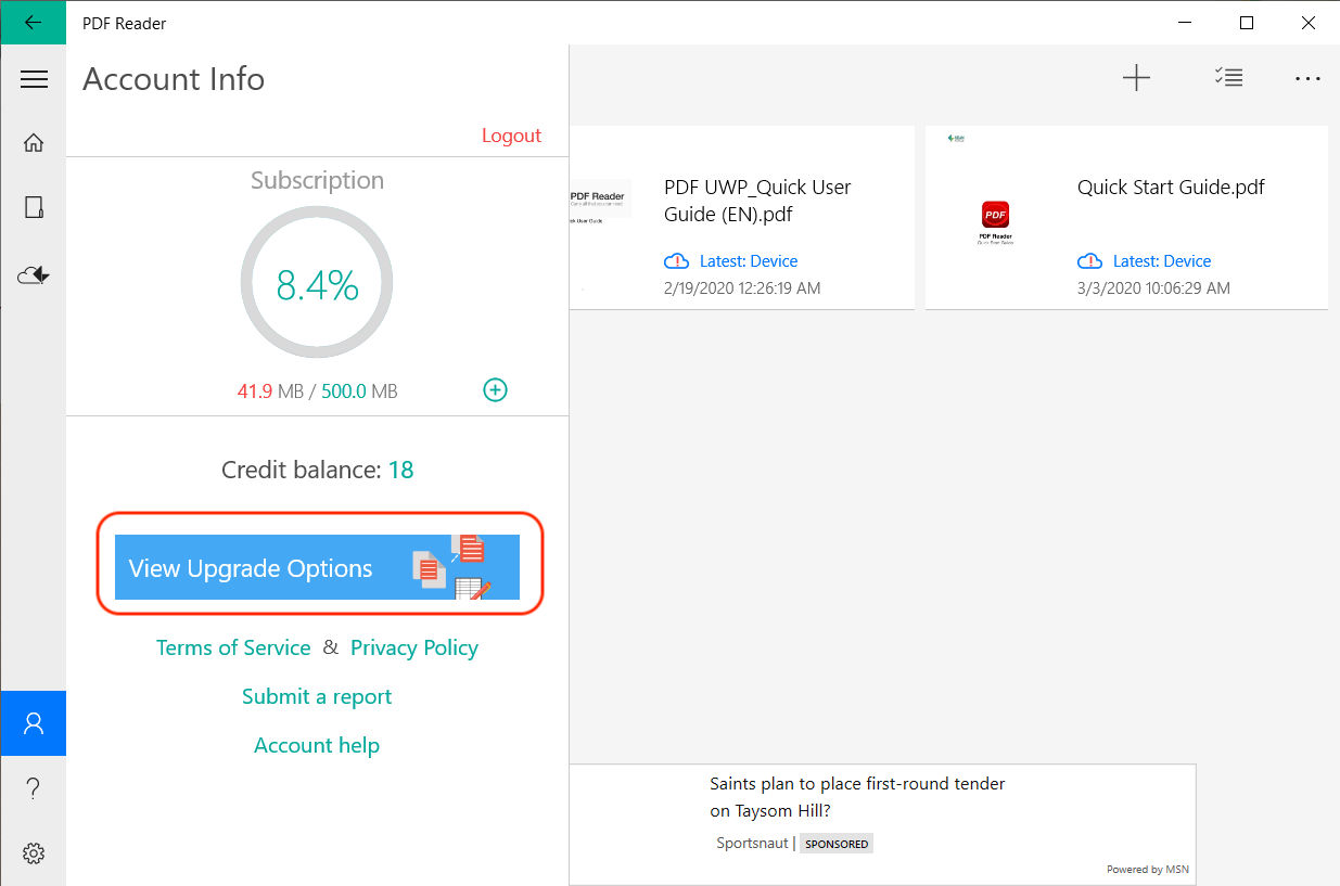 View Upgrade Options