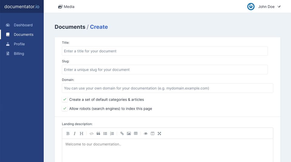 Documentator : Create Documents screenshot