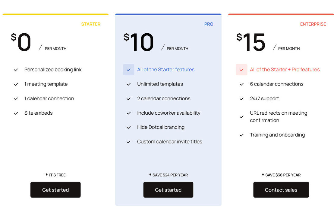 Dotcal pricing