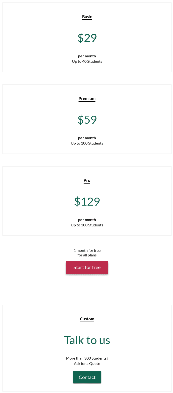 DreamClass pricing