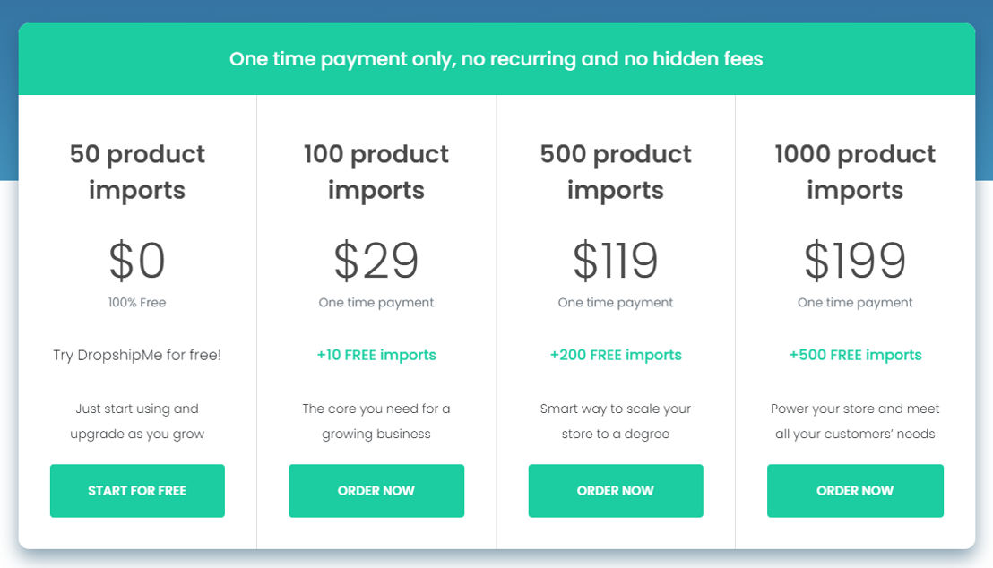 DropshipMe pricing