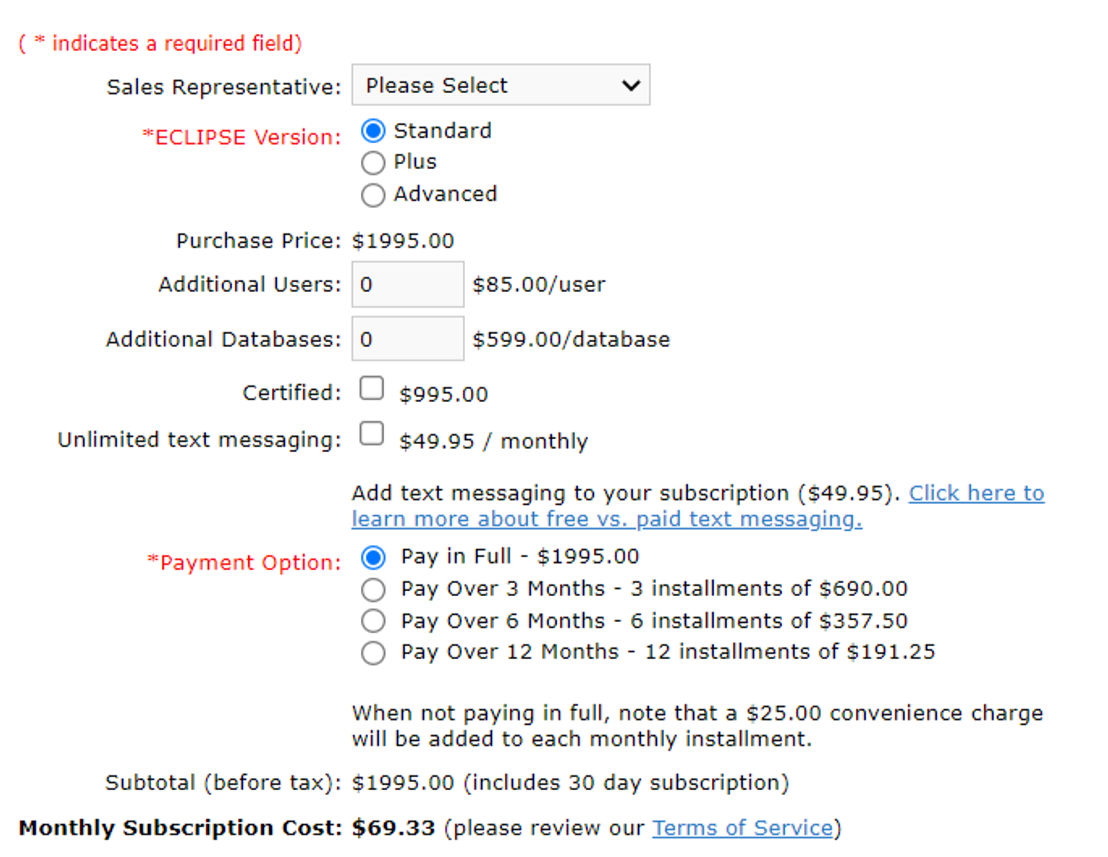 eclipse-pm pricing