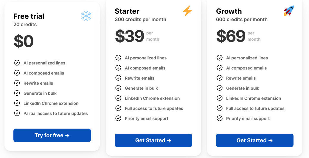 eCold.ai pricing