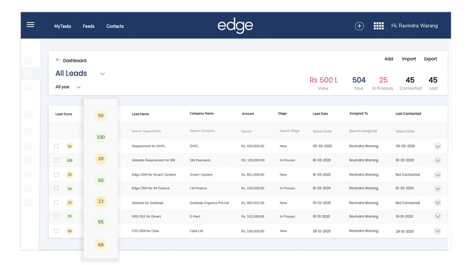 edge CRM screenshot