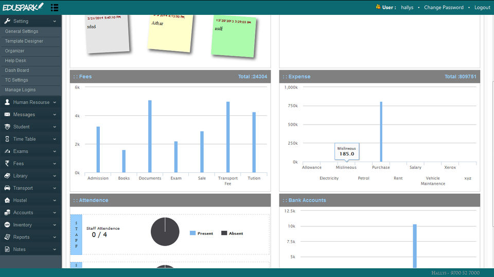 EduSpark : Dashboard screenshot