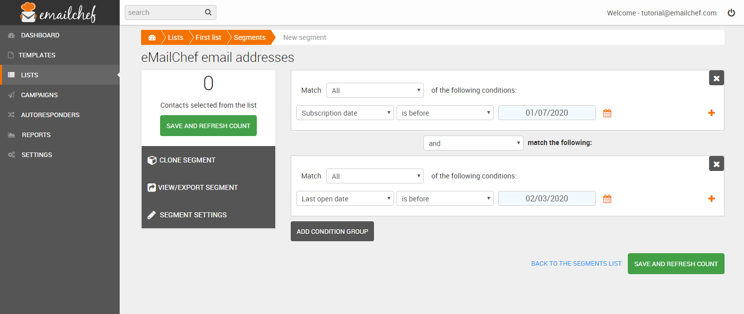 Create segment